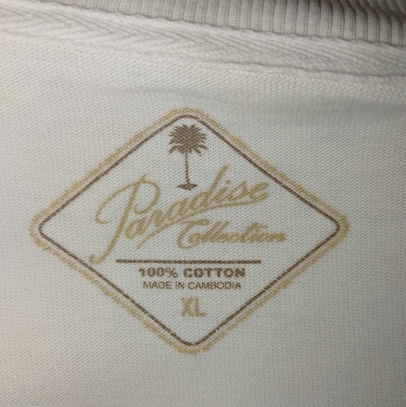 PARADISE COLLECTION 1/4 ZIP PULLOVER, CREAM XL - Picture 5 of 5